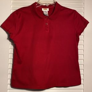 Talbots PM red polo, mercerized supima cotton